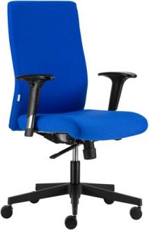 . Kancelárska stolička, textilné čalúnenie, čierny podstavec, "BOSTON", modrá